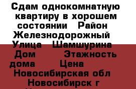 Сдам однокомнатную квартиру в хорошем состоянии › Район ­ Железнодорожный › Улица ­ Шамшурина › Дом ­ 10 › Этажность дома ­ 9 › Цена ­ 14 000 - Новосибирская обл., Новосибирск г. Недвижимость » Квартиры аренда   . Новосибирская обл.,Новосибирск г.